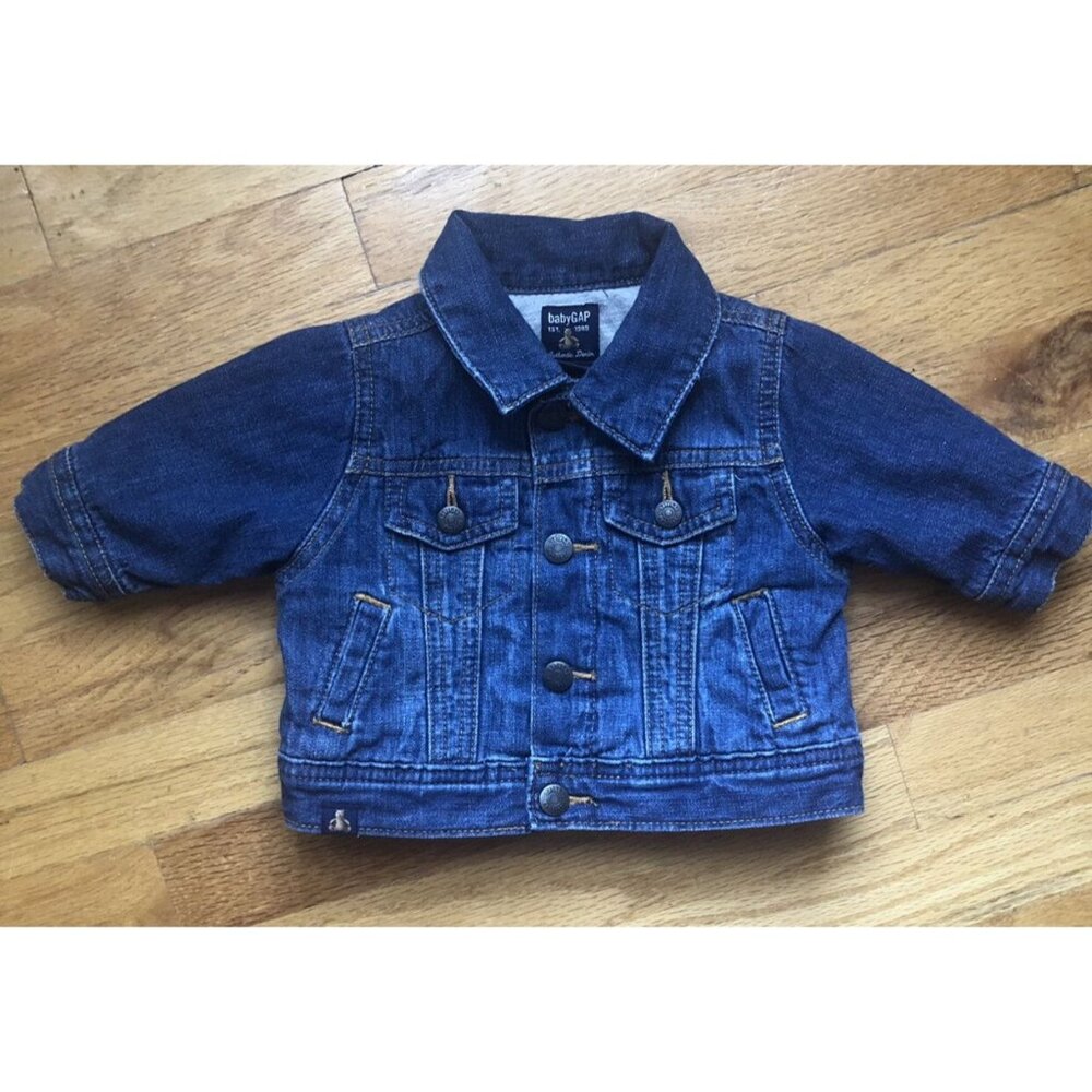 Baby Gap 0-3M Snap Up Jean Jacket Lined